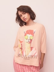 Pink Lama Graphic Short Sleeve Pyjamas - Image 4 of 10
