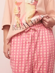 Pink Lama Graphic Short Sleeve Pyjamas - Image 6 of 10