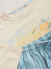 Blue Stripe Graphic Short Sleeve Pyjamas - Image 2 of 3