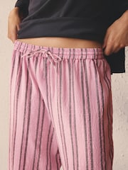 チャコールグレー / ピンクストライプ - 半袖パジャマ - 画像 4 / 7