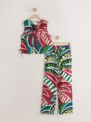 Green Abstract Viscose Vest Pyjamas - Image 7 of 9