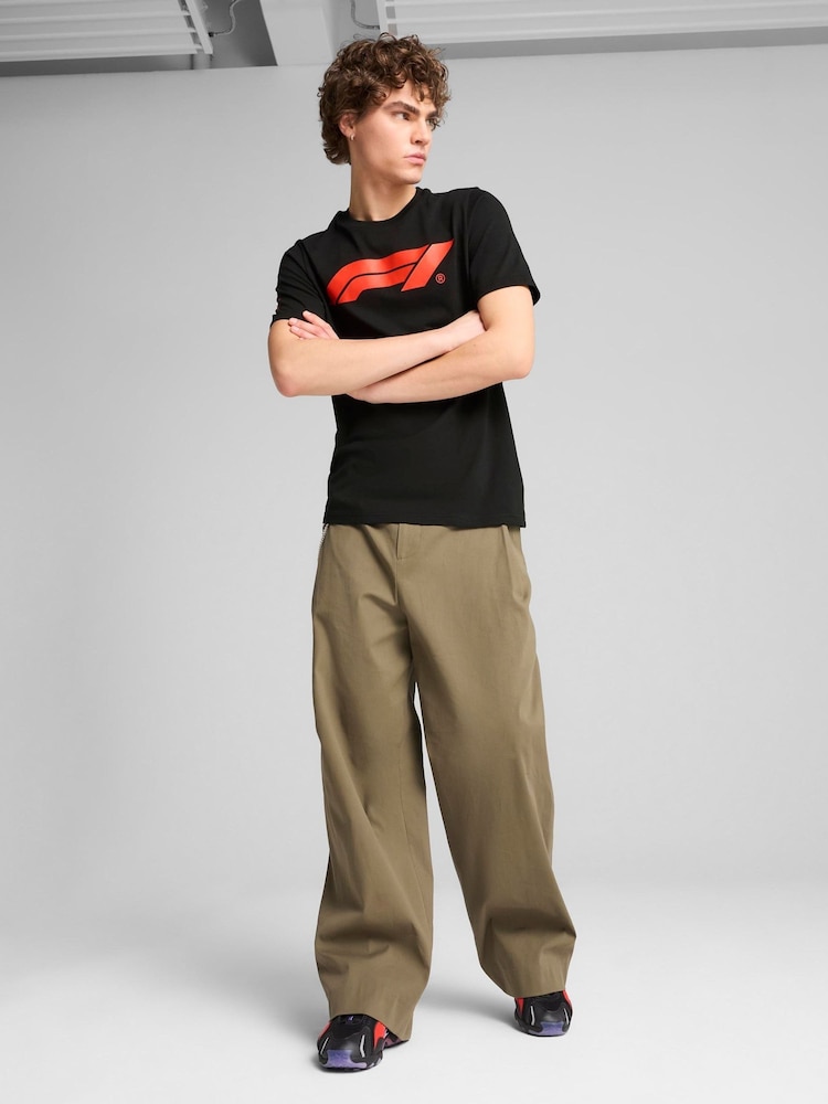 Puma Black Formula 1® Essentials Logo T-Shirt - Image 2 of 4 Puma Black Formula 1® Essentials Logo T-Shirt - Image 2 of 4