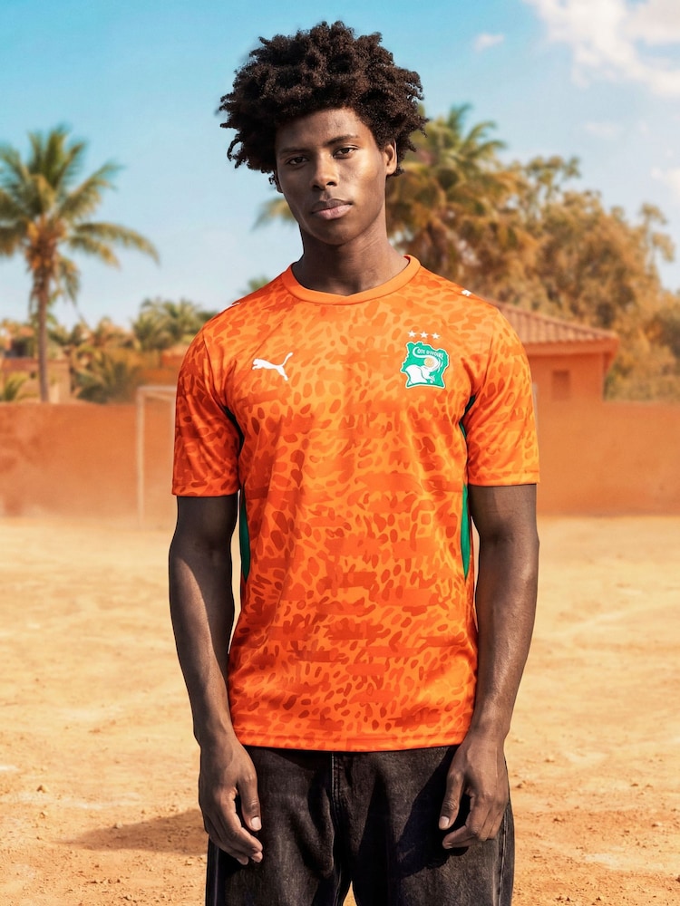 Puma Orange Ivory Coast FIF Home Replica Jersey - Image 1 of 6