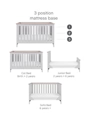 Tutti Bambini Dove Grey Oak Verona Cot Bed - Image 6 of 6