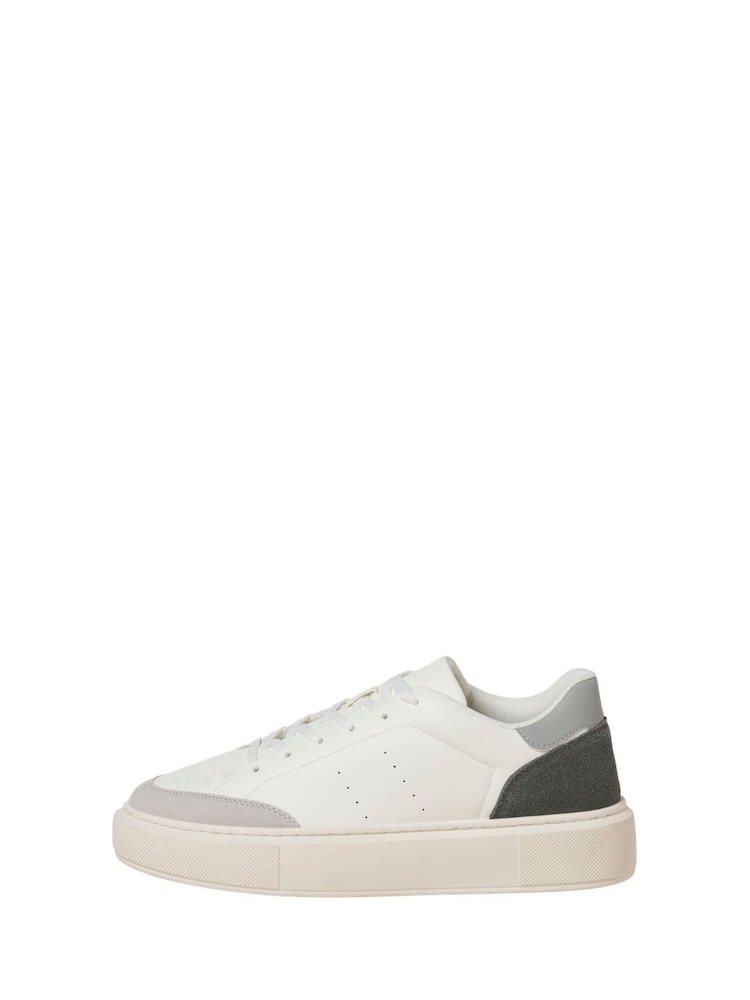 JACK & JONES White Chunky Sole PU Trainers - Image 1 of 6