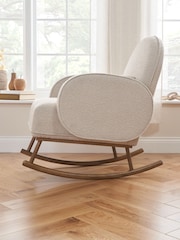 Tutti Bambini Boucle Biscuit Micah Rocking Nursing Chair & Footstool - Image 3 of 4