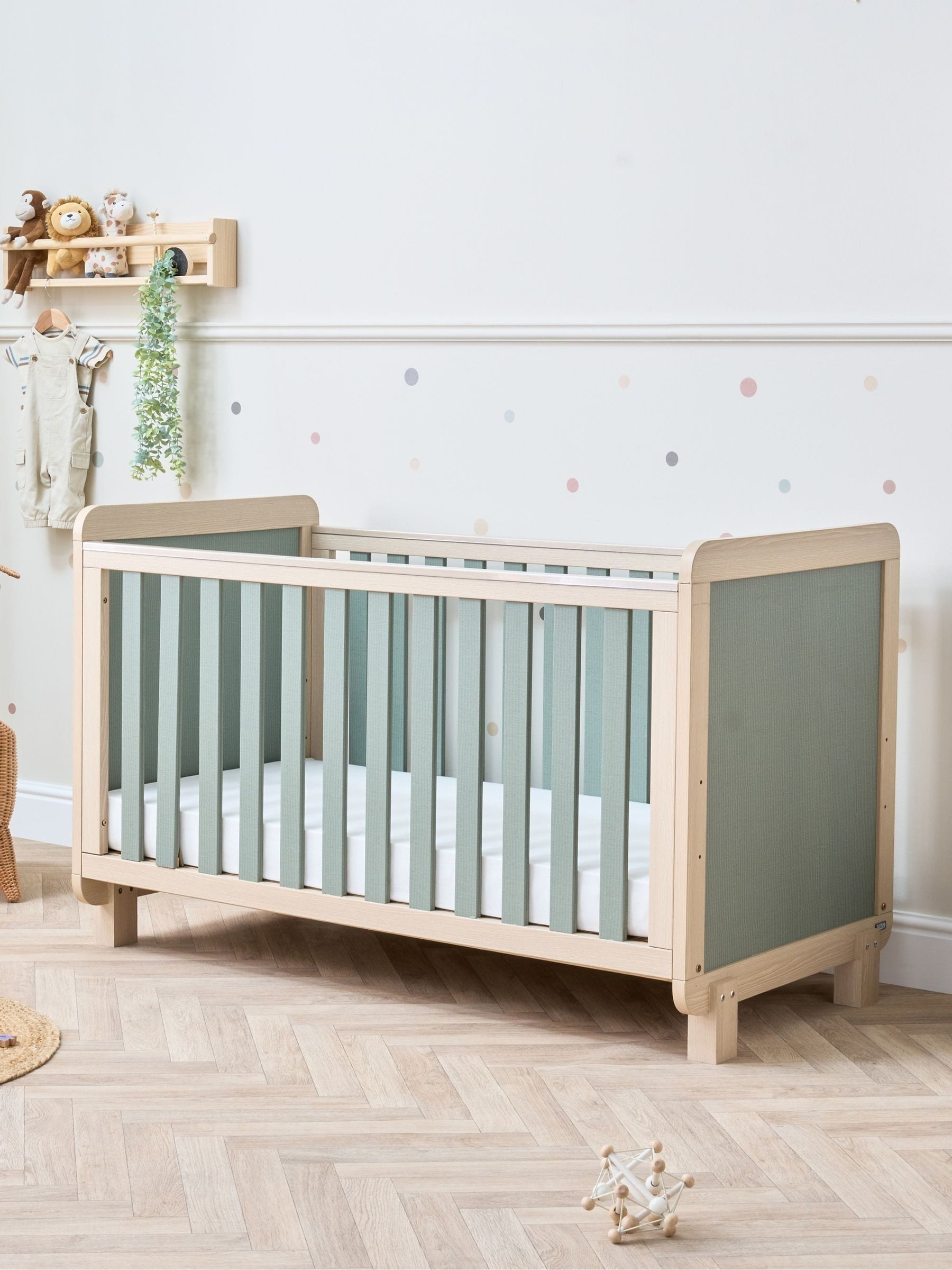 Tutti Bambini Kuba Cot Bed - Oak / Sage Weave - Image 3