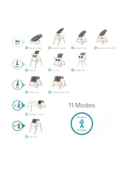 Tutti Bambini Scandi Walnut Ecru Nova Birth to 12 Years Complete Highchair Package - Image 4 of 6