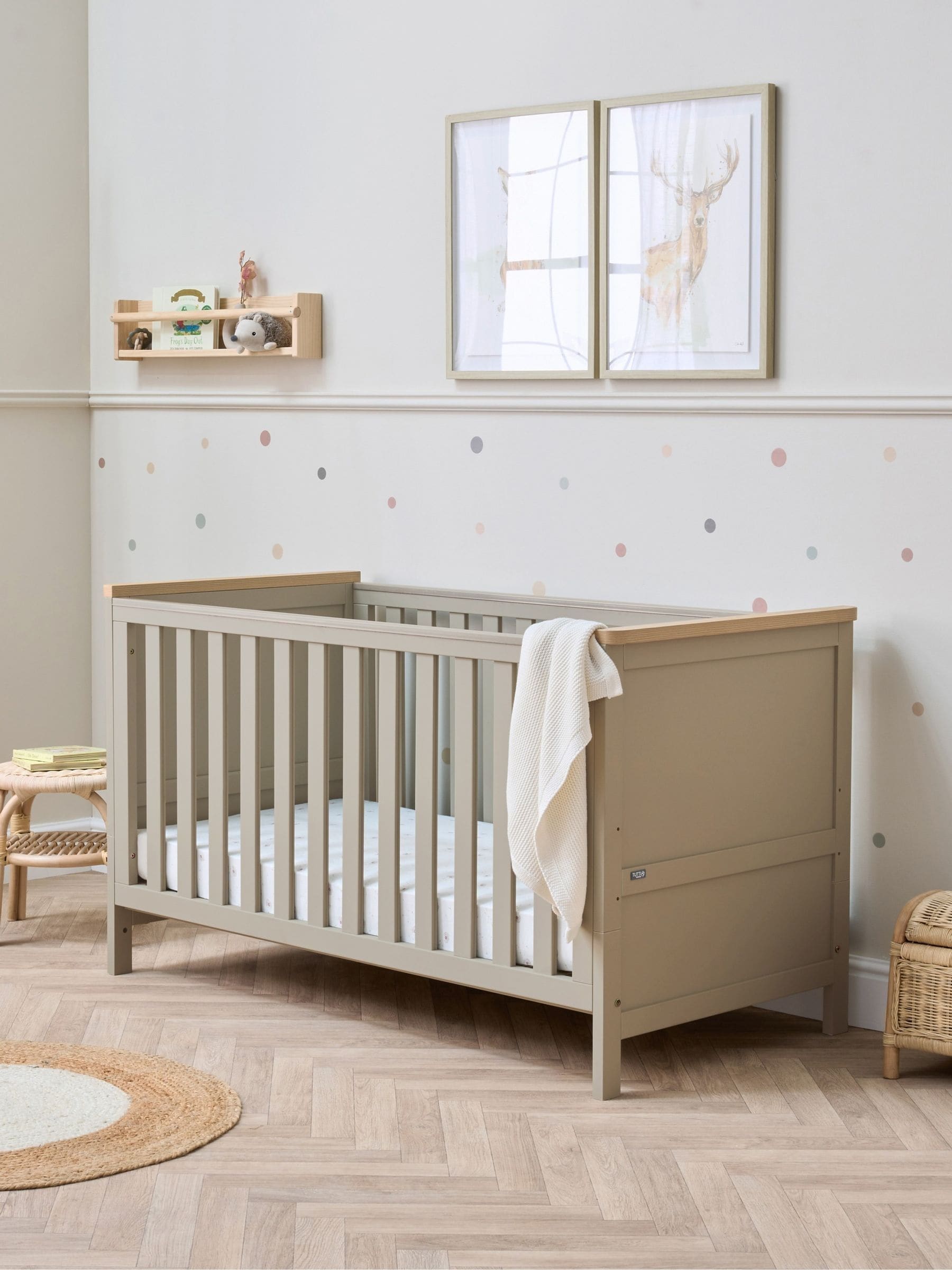 Tutti Bambini Unisex Toddler Mushroom Oak Misha Cot Bed - Image 1