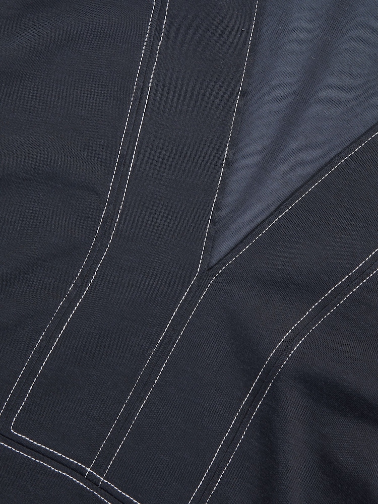 Reiss Navy/Ivory Maisie Cotton-Blend Collared Sleeveless Top - Image 6 of 6 Reiss Navy/Ivory Maisie Cotton-Blend Collared Sleeveless Top - Image 6 of 6