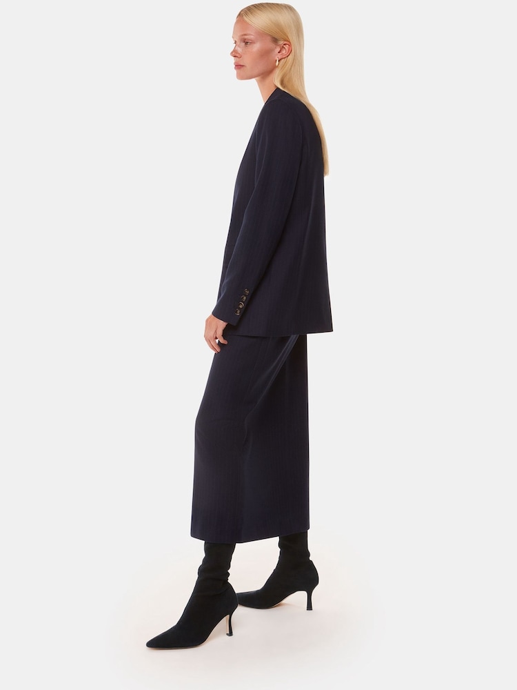 Whistles Black Hera Stretch Suede Boots - Image 2 of 5