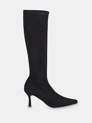 Whistles Black Hera Stretch Suede Boots - Image 3 of 5