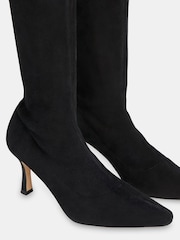 Whistles Black Hera Stretch Suede Boots - Image 5 of 5