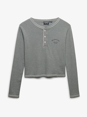 Grau - Superdry Athletic Essential Langarm-Button-Down-Top - Bild 6 von 7