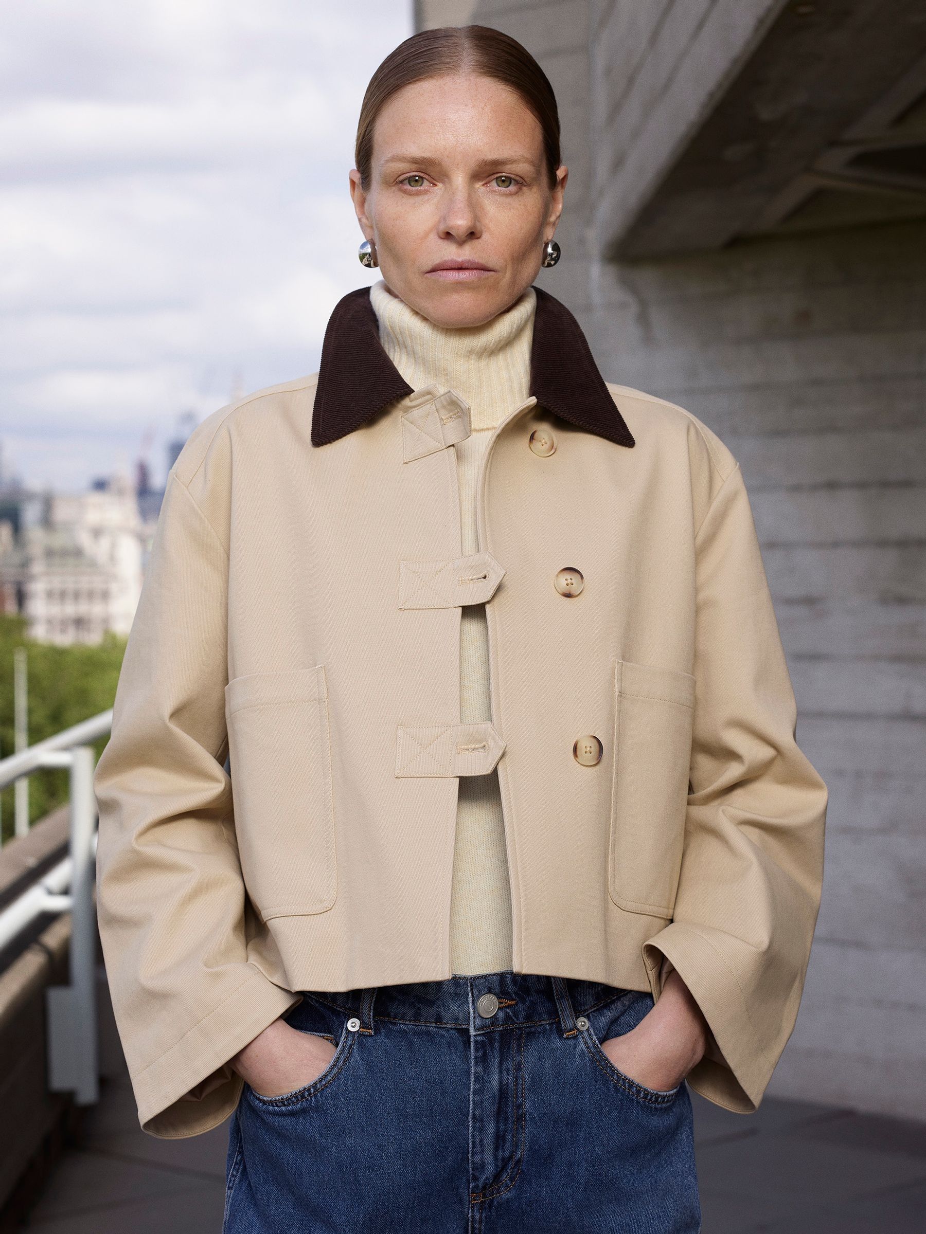 Buy Whistles Nude Corduroy Collar Barn Jacket from the Next UK