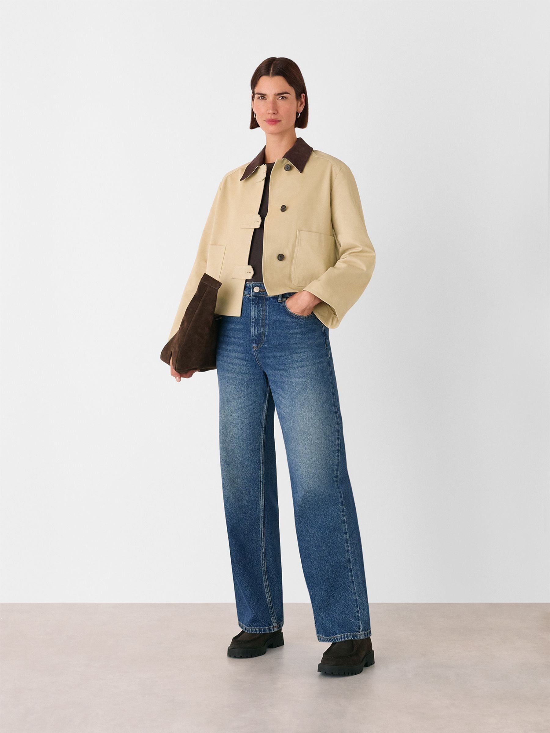 Buy Whistles Nude Corduroy Collar Barn Jacket from Next USA