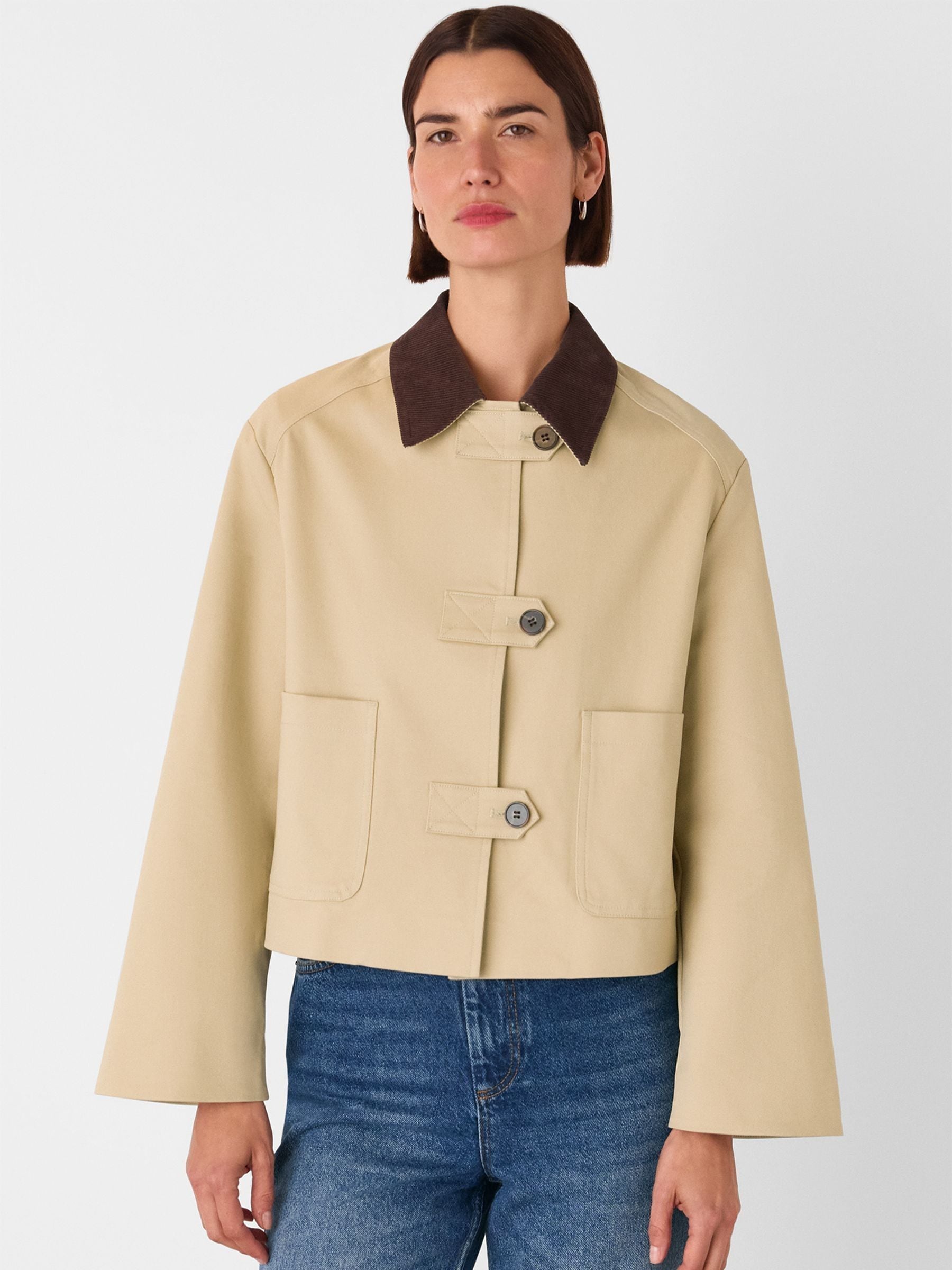 美品★ ESSENTIAL CURVE COLLAR JACKET Buy Whistles Nude Corduroy Collar Barn Jacket from Next USA