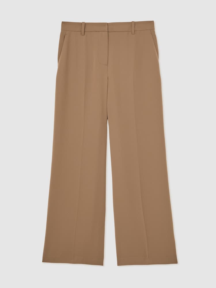 Reiss Camel Margeaux Petite Wide-Leg Tailored Trousers - Image 2 of 7