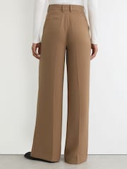 Reiss Camel Margeaux Petite Wide-Leg Tailored Trousers - Image 5 of 7