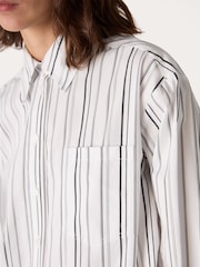 Whistles White Mixed Stripe Oversized Shirt - Image 4 of 5
