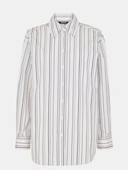 Whistles White Mixed Stripe Oversized Shirt - Image 5 of 5