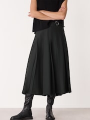 Whistles Black Wool Blend Pleated Kilt Skirt - Image 1 of 4