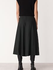 Whistles Black Wool Blend Pleated Kilt Skirt - Image 2 of 4