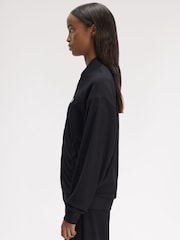 Fred Perry Black Rib Tricot Bomber Jacket - Image 4 of 7