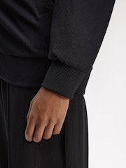 Fred Perry Black Rib Tricot Bomber Jacket - Image 6 of 7