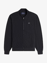 Fred Perry Black Rib Tricot Bomber Jacket - Image 7 of 7