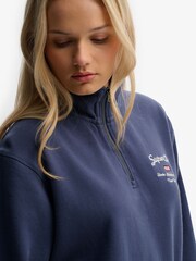 Superdry Navy Athletic Essentials Graphic Half Zip Sweatshirt - Image 5 of 7