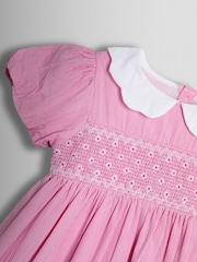 JoJo Maman Bébé Mid Pink Bud Floral Smocked Party Dress - Image 4 of 4