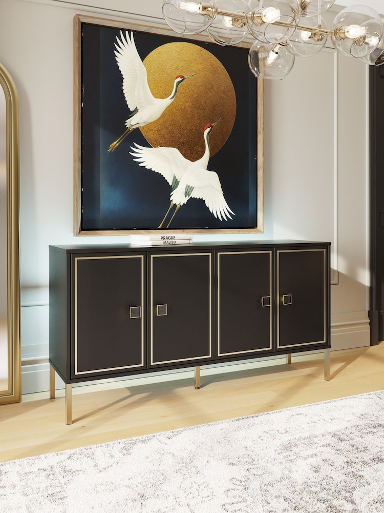 Frank Olsen Black Large Mia 4 Door Sideboard - Image 1 of 10