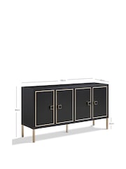 Frank Olsen Black Large Mia 4 Door Sideboard - Image 10 of 10