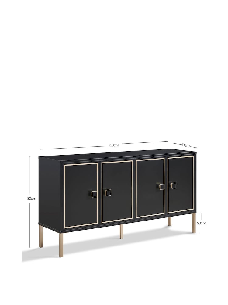 Frank Olsen Black Large Mia 4 Door Sideboard - Image 10 of 10