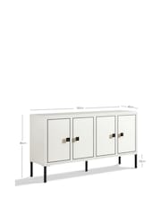Frank Olsen White Large Mia 4 Door Sideboard - Image 9 of 10