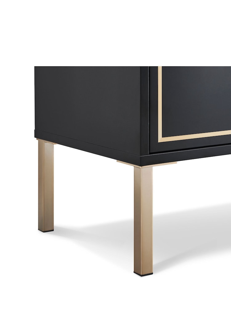 Frank Olsen Black Large Mia 4 Door TV Unit Cabinet - Image 9 of 9