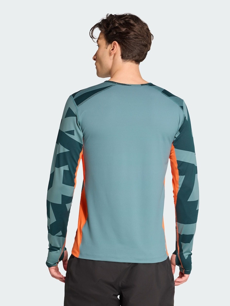adidas Terrex Green Multi Synthetic Long Sleeve Base Layer - Image 2 of 5 adidas Terrex Green Multi Synthetic Long Sleeve Base Layer - Image 2 of 5