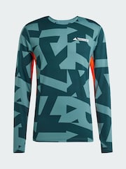 adidas Terrex Green Multi Synthetic Long Sleeve Base Layer - Image 5 of 5