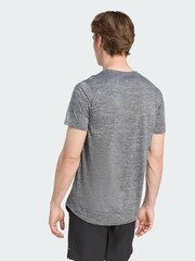 adidas Grey Own The Run Melange T-Shirt - Image 2 of 5