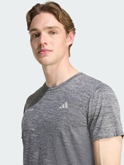 adidas Grey Own The Run Melange T-Shirt - Image 3 of 5