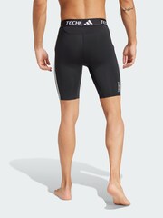 adidas Black Techfit Compression Training 3-Stripes Short Tights - Image 2 of 5
