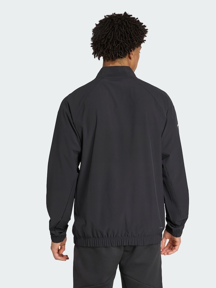 adidas Black Training Essentials Holiday Pack1/4 Zip Sweat top - Image 2 of 5 adidas Black Training Essentials Holiday Pack1/4 Zip Sweat top - Image 2 of 5