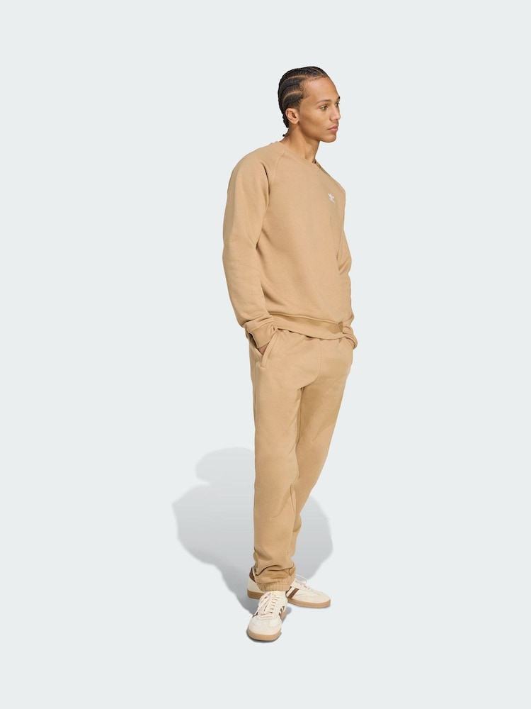 adidas Originals Cream Trefoil Essentials Joggers - Image 1 of 5 adidas Originals Cream Trefoil Essentials Joggers - Image 1 of 5