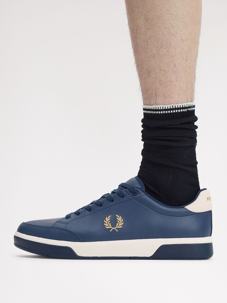 Fred Perry Blue B301 Leather Trainers - Image 1 of 8 Fred Perry Blue B301 Leather Trainers - Image 1 of 8