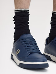 Fred Perry Blue B301 Leather Trainers - Image 3 of 8