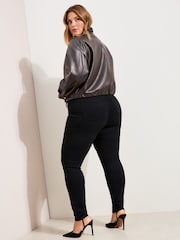 Schwarz - Friends Like These Denim-Jeggings mit elastischem Bund - Bild 4 von 5