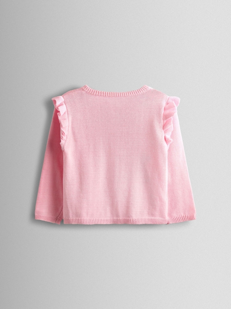 조조 마망 베베 버니 펫 인 포켓 자수 프릴 카디건 - 4의 이미지 2