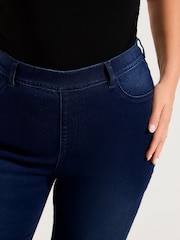 Friends Like These Dark Wash Curve Elasticated Waist Denim Jeggings - Image 3 of 5