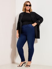 Friends Like These Dark Wash Curve Elasticated Waist Denim Jeggings - Image 4 of 5